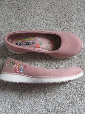 Skechers Flex Botanical Paradise Womens Shoes Size 9 Rose Pink Slip-on #23347